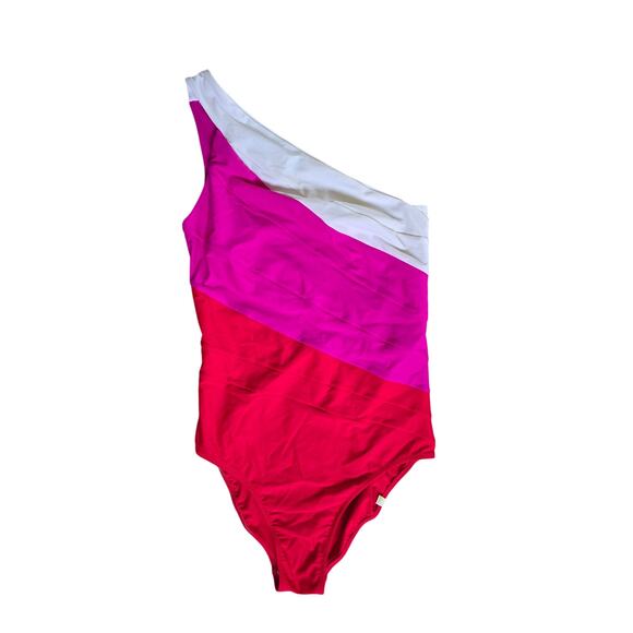 Summersalt The Sidestroke Lava Hibiscus White Sand One-Piece Swimsuit Size 8 - Picture 1 of 5